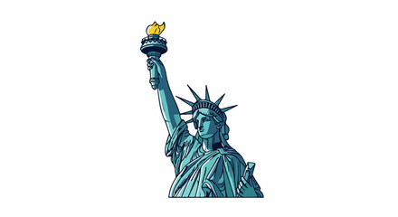 Fototapeta premium Stylized illustration of the Statue of Liberty holding a flaming torch
