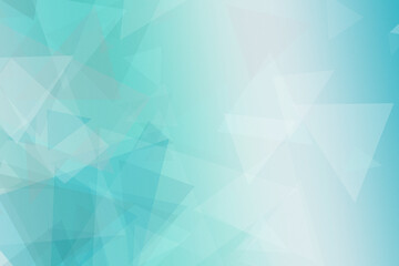 Fototapeta premium Low-poly geometric backdrop in calming blue and white tones, featuring faceted triangles and soft light rays, ideal for presentations, flyers, and web banners with copy space.