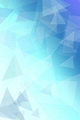 Obraz premium Abstract blue geometric triangle pattern in a smooth, modern style, creating a calm, tech-like backdrop with ample space for text and branding.