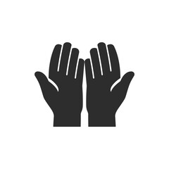 Obraz premium Hands, palms icon. Monochrome black and white symbol