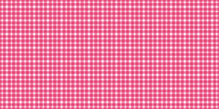 Seamless pink and white plaid pattern background.