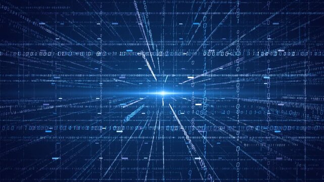 Binary digital information flow grid shuttle background