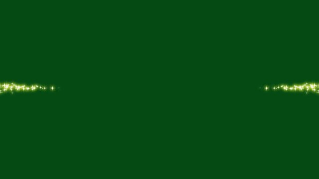 Luxury golden glitter sparkles star trail, magic pixie dust path, twinkling starlight animation on green background 4K