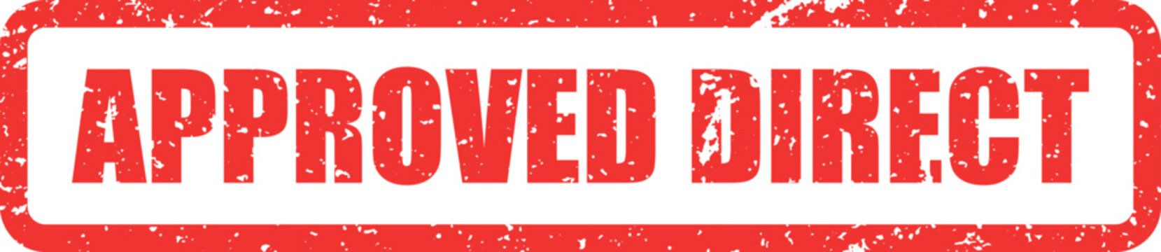 Textured red rubber stamp displaying the message approved direct for immediate action and clear official communication