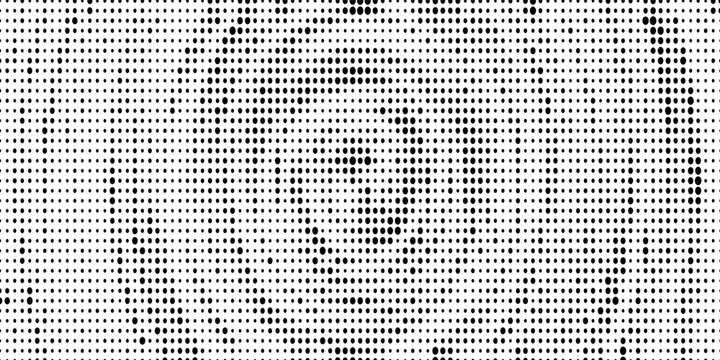 Halftone concentric circle texture. Dots radial gradient background. Black rippled repeating sound wave ring wallpaper. Vector rasterized backdrop for epicenter, target, radar signal, vibration