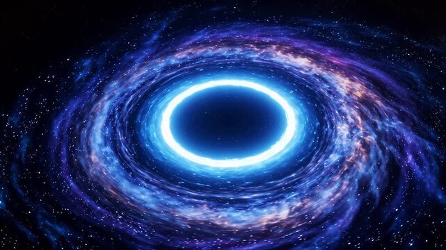 Galaxy with glowing ring in space