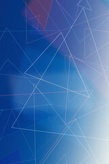 Fototapeta premium A blue geometric abstract field with violet highlights and intersecting polygon lines, creating an elegant futuristic background with room for messaging.