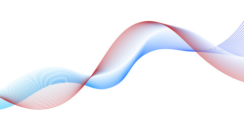 Naklejka premium Abstract red or blue wave lines white background, Abstract texture line pattern background. Transparent horizontal red wave on white. modern luxury futuristic background vector illustration.