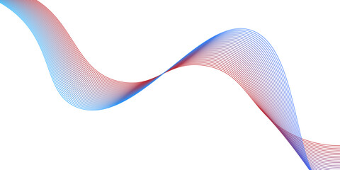 Fototapeta premium Abstract red or blue wave lines white background, Abstract texture line pattern background. Transparent horizontal red wave on white. modern luxury futuristic background vector illustration.