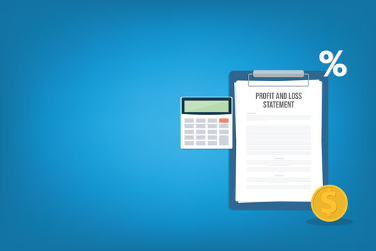 Profit and loss statement, accounting concept, vector illustration