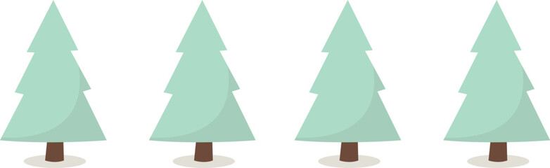 Obraz premium set of trees vector illustration