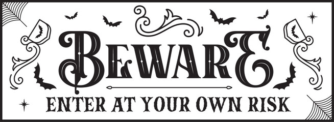 Fototapeta premium Halloween Sign Making Svg