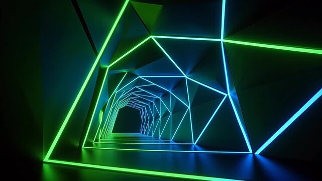 Neon geometric tunnel