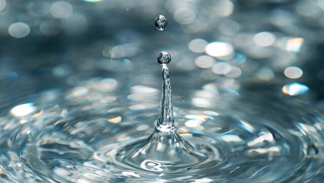 Water Drop Splash in Macro Close Up