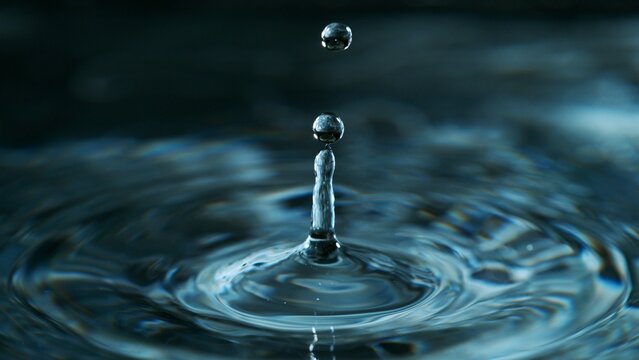Water Drop Splash in Macro Close Up
