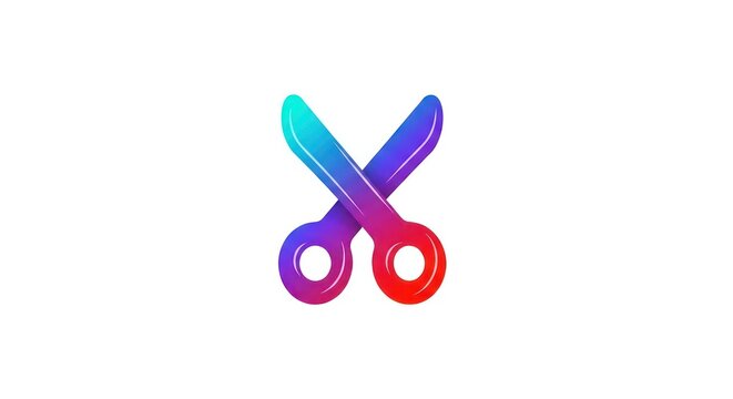Colorful scissors icon for editing tools.