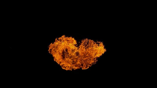Fire Explosion With Sparks Isolated on Black Background