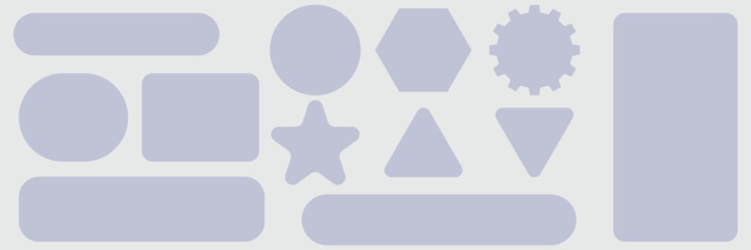 Liquid glass frames and buttons set isolated on transparent background.