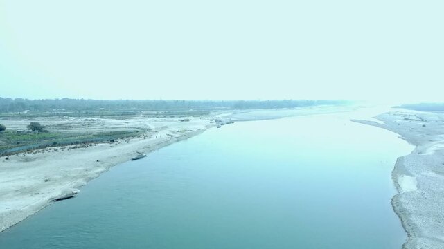 ARIAL VIEW OF INDO BHUTAN BORDER, MANAS RIVER