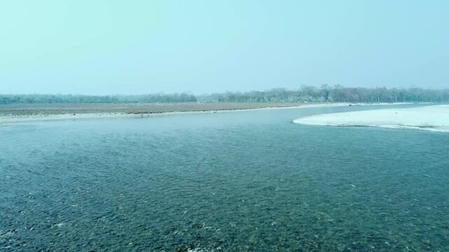 ARIAL VIEW OF INDO BHUTAN BORDER, MANAS RIVER