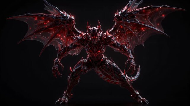 Dark Demonic Creature Rising in Shadow Cinematic 3d Render Horror Fantasy Monster Illustration