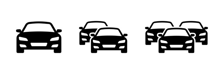 Fototapeta premium Cars icon set. Traffic jam , automobile, car, driving, transport. Auto symbol - stock vector.