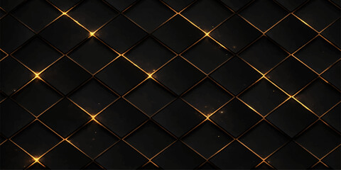 Fototapeta premium A dark metal grid pattern creates a seamless textured background with a luxury vintage style ideal for wallpaper or modern material decor