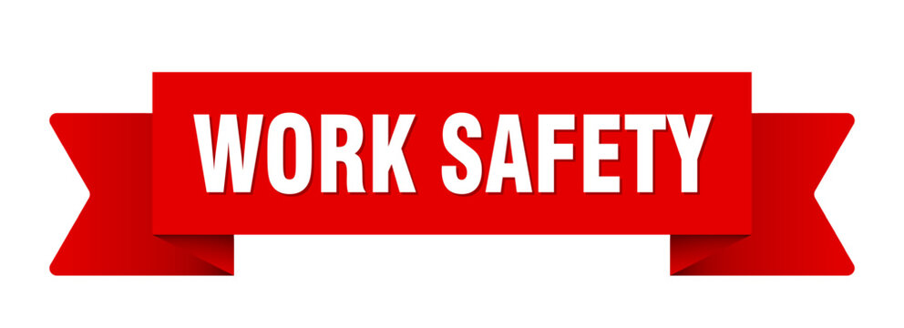 work safety ribbon isolated on transparent background. work safety ribbon