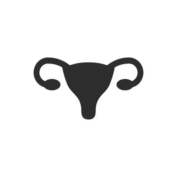 Uterus icon. Monochrome black and white symbol