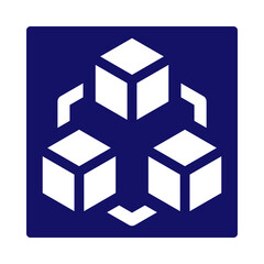 Obraz premium Data blocks icon, digital storage symbol, isolated on transparent background