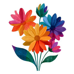 Obraz premium Colorful Flower Bouquet Illustration