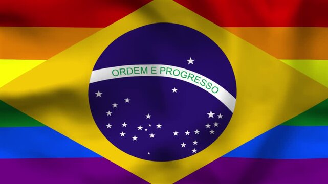 Brazil LGBTQ Pride Rainbow Flag Concept