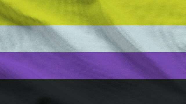 Non-Binary Pride Flag Wavy Fabric Texture