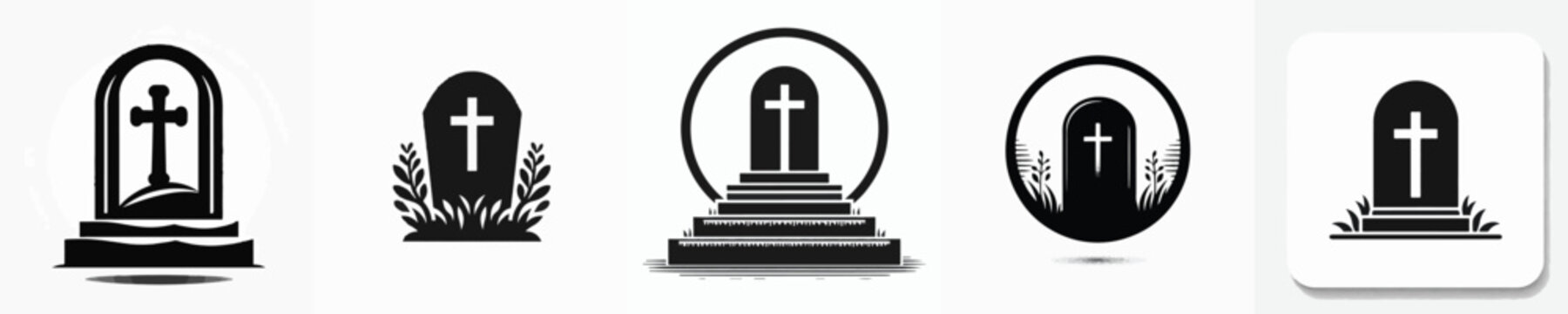 Vector silhouette of grave