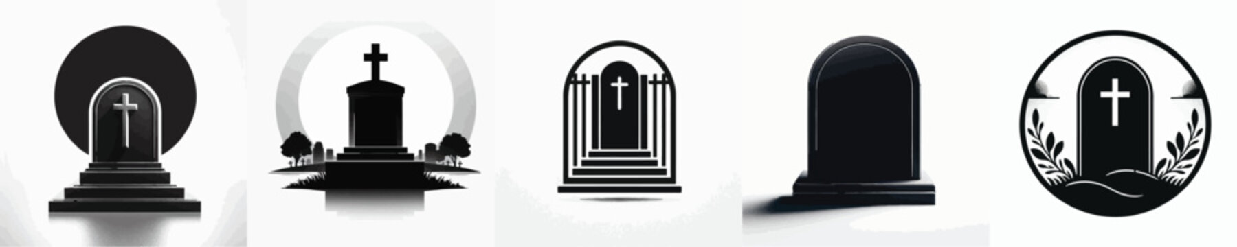 Vector silhouette of grave