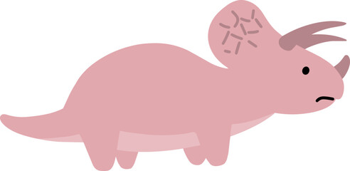 Cute Triceratops Dinosaur Cartoon Character Vector Illustration © CHAEYOON