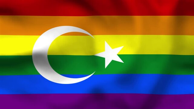 Turkey LGBTQ Pride Rainbow Flag Fabric Texture Concept