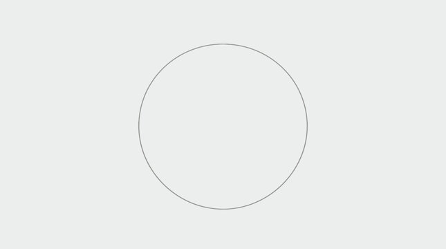 Minimalist thin grey circular outline on light grey background.