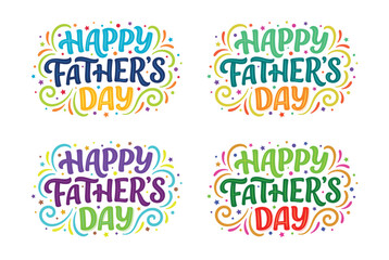 Happy father's day colorful typography designs © MDSAIL