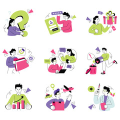 Fototapeta premium Wanderlust Vector Illustration Set 07