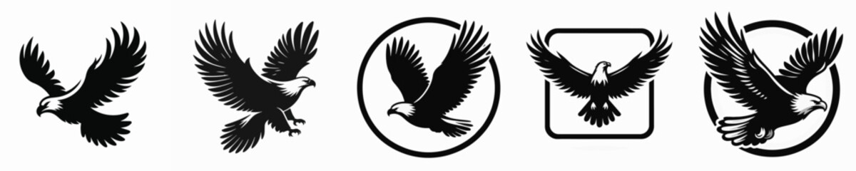 Fototapeta premium Vector silhouette of eagle