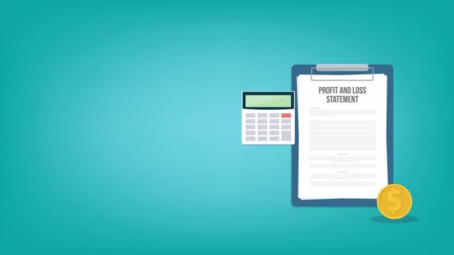 Profit and loss statement, accounting concept, 4k video animation