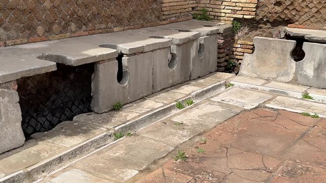 Public Roman Toilets in Ostia Antica Ancient Facility