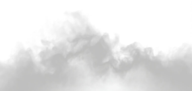 Dense fluffy puffs of white smoke and fog on transparent png background abstract smoke clouds movement blurred out of focus smoking blows from machine dry ice fly fluttering in air effect mist