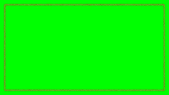 Simple border line animation with minimalist thin frame on green screen background
