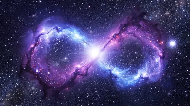 Vibrant purple, blue nebula, cosmic background, galaxy, space 4k