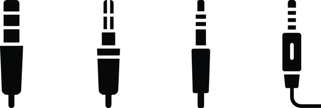 Variety of audio jack plugs and connectors