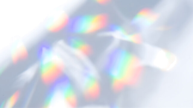 Colorful Light Refraction Overlay with Transparent Prism Effect and Rainbow Glow
