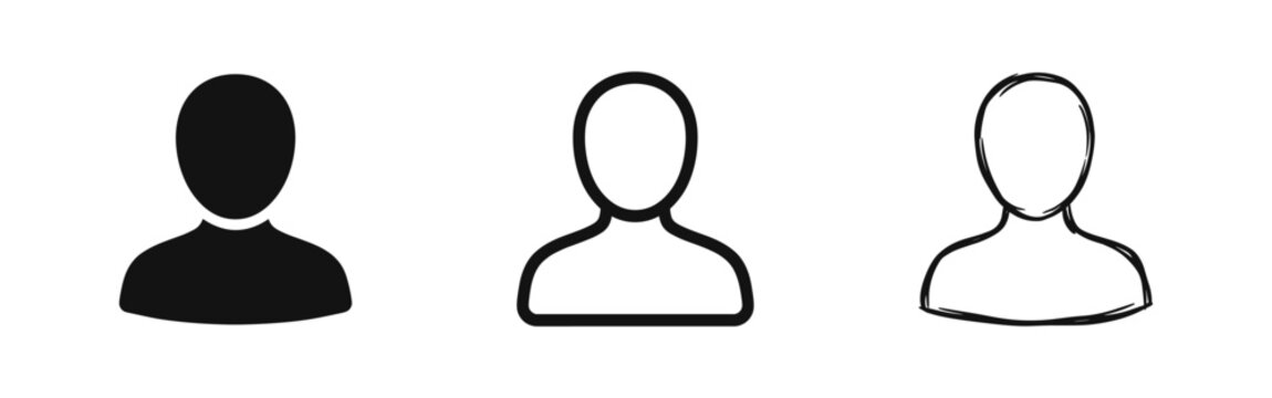User Profile and Account Avatar Silhouette Icon Set