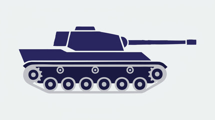 Stylized military tank illustration: Flat design combat vehicle icon © SABSTOCK